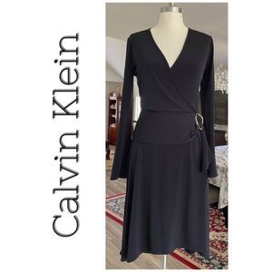 Calvin Klein Long sleeve black dress Size 4 new with tags